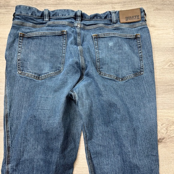 Duluth Trading Co Standard Fit Mens Jeans 38x34 Blue Cotton Spandex Straight Leg - Picture 9 of 13